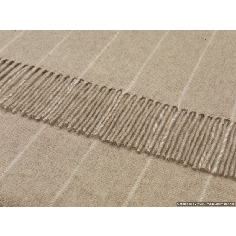 Jeté en laine mérinos , Beige