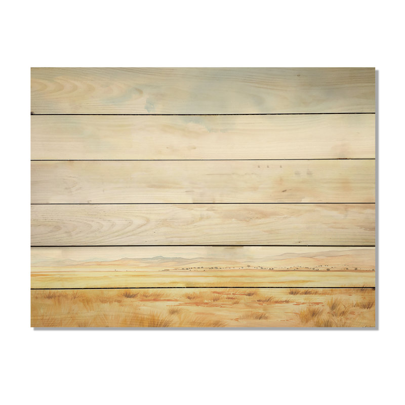 Tranquil Meadow Moments - Art mural en bois sur bois de pin naturel, H 10 po x l 20 po