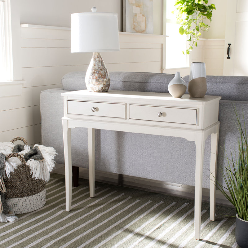 Opal 90.16999999999999cm Console Table, Distressed / White
