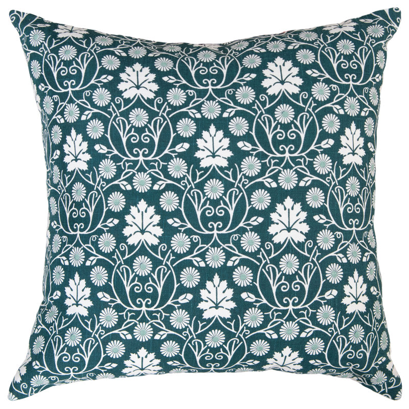100% Cotton Throw Pillow, Teal, Down Blend
