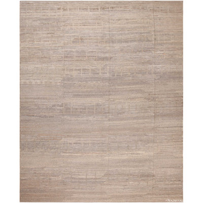 Best Modern Moroccan One-of-a-Kind Rectangle 11'9" X 14'9" New Age Area Rug in Beige