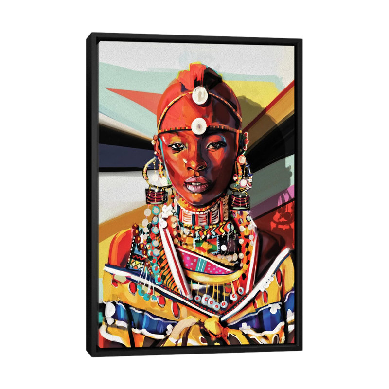 «Kenya», impression sur toile, H 26 po x l 18 po x P 1,5 po, Toile avec cadre noir, Pas de tapis