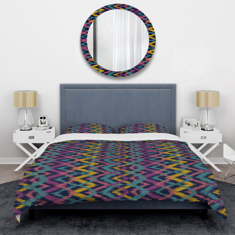Ensemble de housse de couette à motif violet, Housse de couette pour très grand lit et 2 très