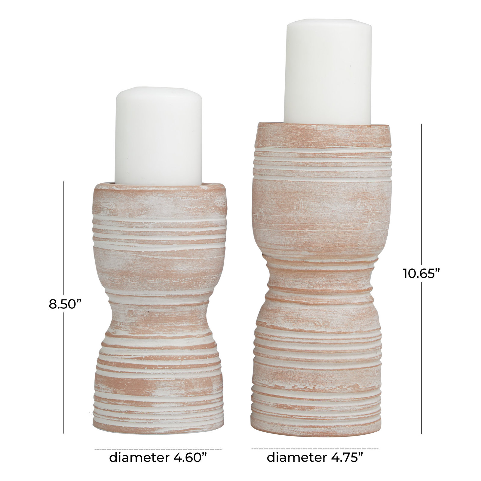 Elverie 2 Piece Ceramic Tabletop Pillar Set