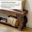 Banc d'entrée en bois massif, banc à chaussures de ferme avec tablette de rangement inférieure ouverte