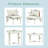 8-Piece Half-Moon Outdoor Sectional Sofa Set With 2 Height-Adjustable Coffee Tables, PE Wicker, Tempered Glass, 6 Pillows & Cushions, Beige-1761417758-1761417756