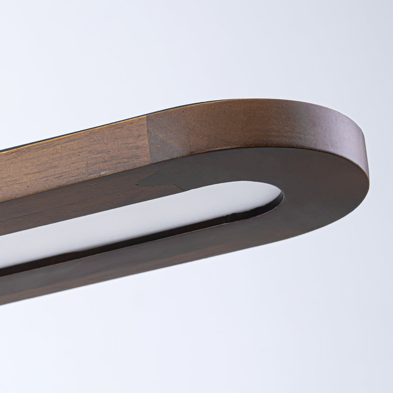 1-Light Walnut Modern Farmhouse Linear Kitchen Island LED Pendant