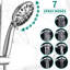 Wall Mounted Shower System With Stainless Steel Slide Bar, 7-setting Dual Head, 7-mode Head Slide, Coating, Mount
