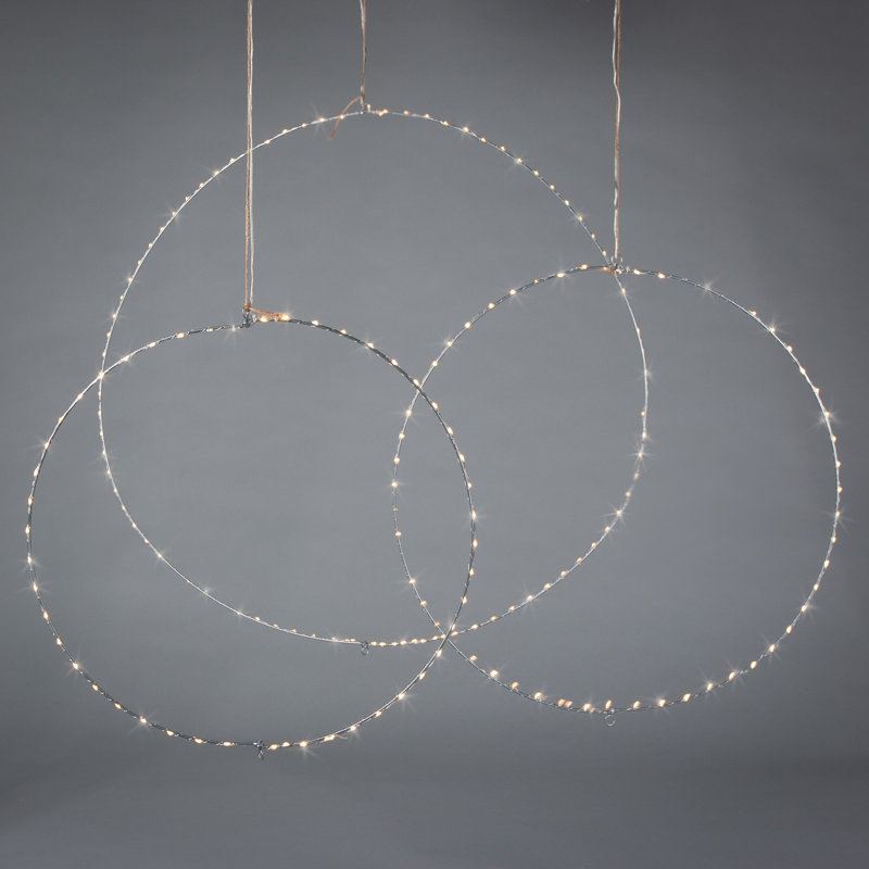 Set Of 3 Whimsical Rings, Warm White Battery Operated Led