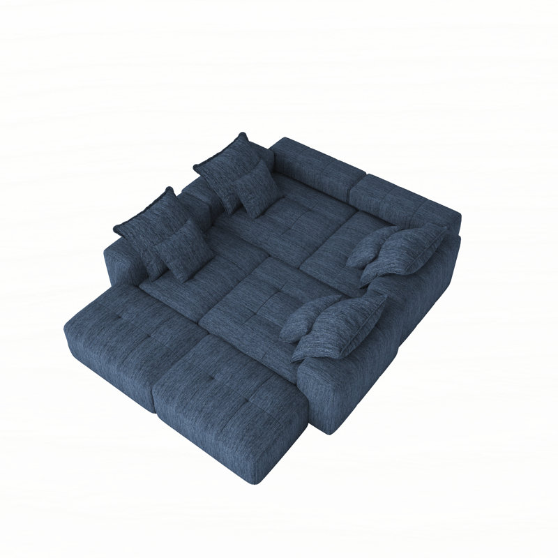 Canapé modulaire surdimensionné Boneless, Bleu