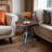 Cecy Pine Round Solid Wood Top Metal Base Dining Table-254129677