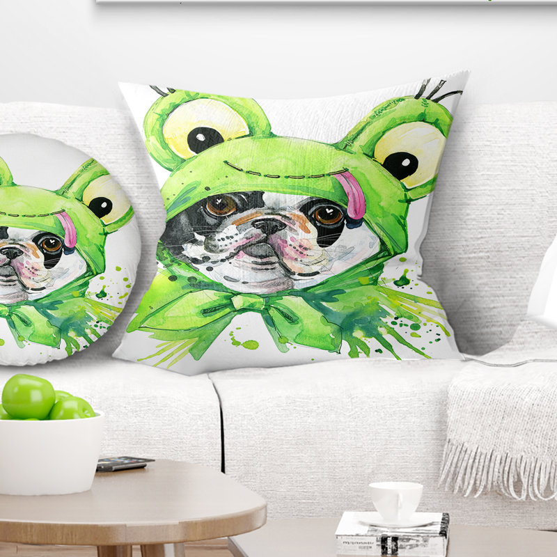 Coussin French Bulldog - imprimé animal, 18 po x 18 po, Carré