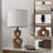 Aliya 24" Modern Wood Grain Color Resin Table Lamp with 3-Way Dimmable Light and USB Port-746406516