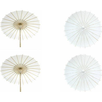 Koyal Wholesale 4pcs White Parasol Umbrella 32”
