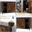 Buffet industriel avec portes de grange coulissantes, bar à café rustique brun de 35,5 po et buffet de rangement pour le salon