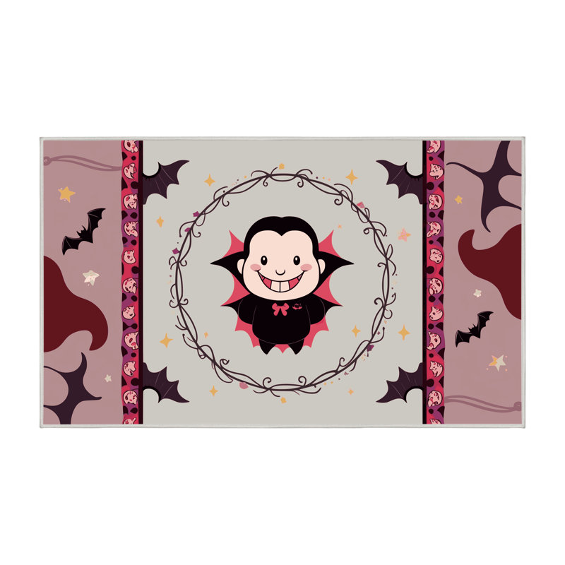 Tapis de vacances d'Halloween The Holiday Aisle®, Rectangulaire 2 pi x 3 pi