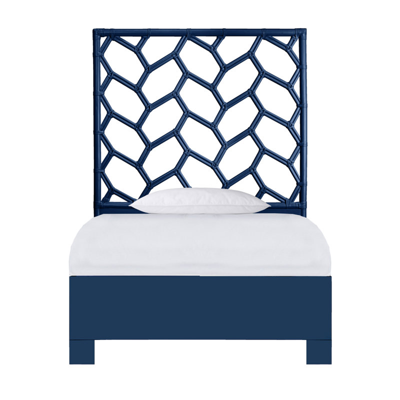 Lit plateforme Silas, Bleu marine, Simple extra long