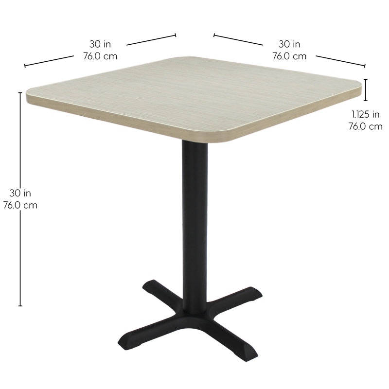 30'' L Square Breakroom Table, Sand, Black