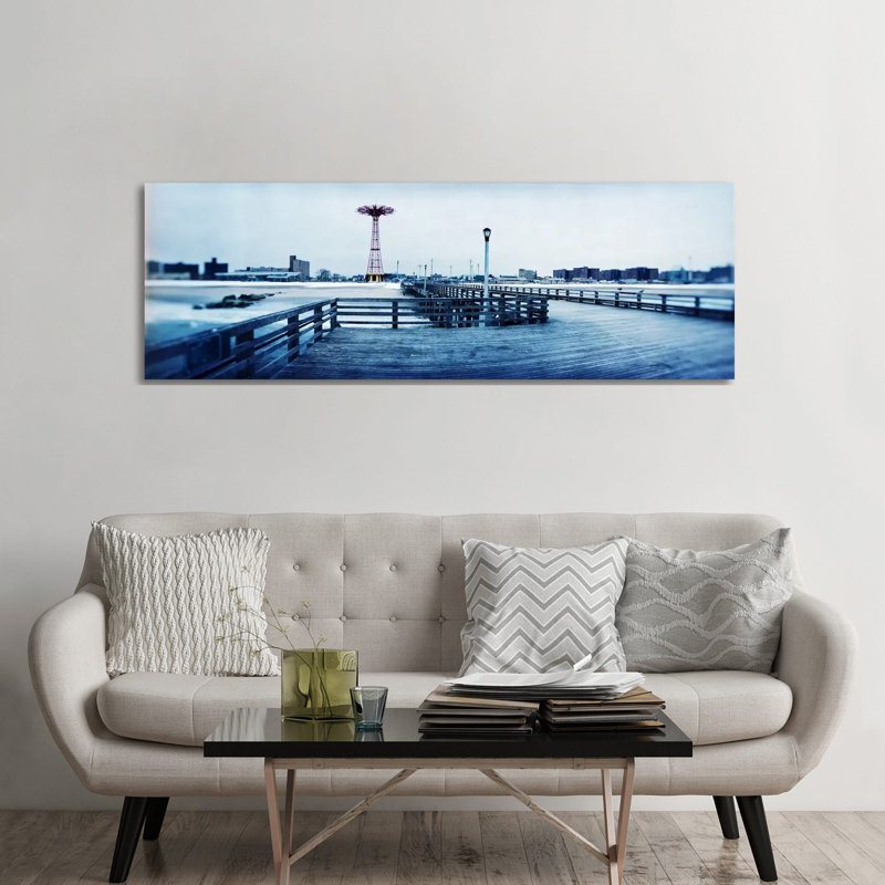 City in Winter, Coney Island, Brooklyn, New York City, New York State, USA 1 Piece Wrapped Canvas Panoramic Wall Art