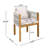 Acacia Wood Outdoor Dining Chairs 2-Pack With Mix White Rope Handles, Washable Waterproof Beige Cushions, 400 Lbs Capacity-1082409855