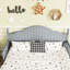 Lit plateforme gris avec tête de lit, garde-corps et grand espace de rangement encombrant gris-129982934-129982936