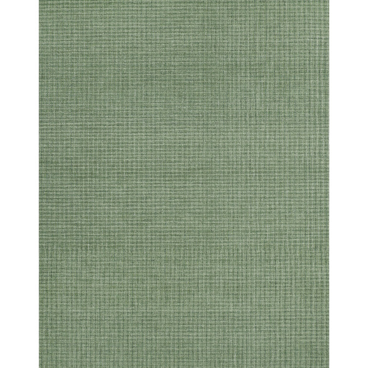 Bryn Hand-Tufted Loop Pile Wool Tweedy Plaid Textured Solid Area Rug Forest Green