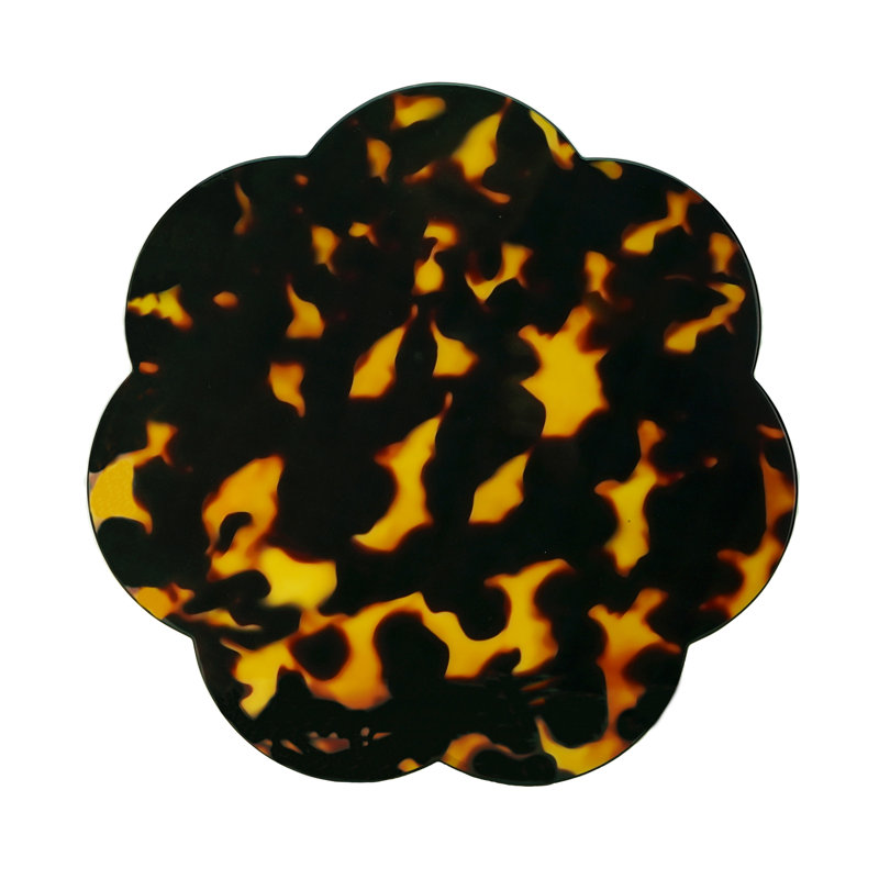 13x13 Set 4 Placemat Navy, 13.19" Round, Solid Color, Brown