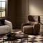 Mardell Swivel Chair-Nubuck Cigar