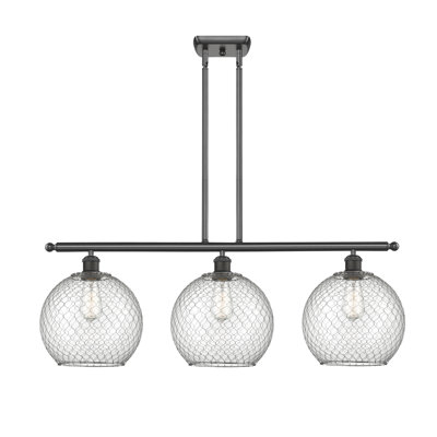 Luminaire suspendu sphère pour îlot de cuisine 3 lumières Duprey