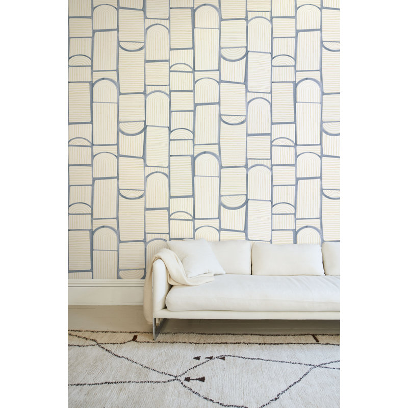 Schumacher x Backdrop Bloomsbury Wallpaper, Slate