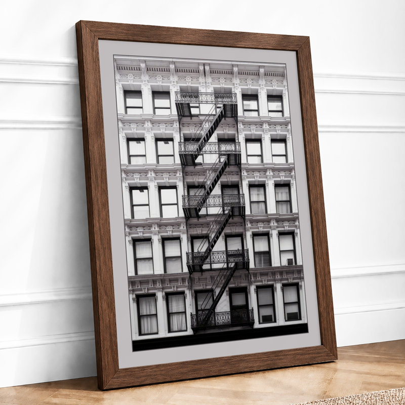 Urban Fire Escape Industrial - Print, Walnut, A3 - 42.0 x 29.7 cm