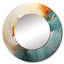 Teal Orange Bold Energy V - miroir de barrage, miroir mural rond bleu sarcelle unique, impression d'art en métal-99619432