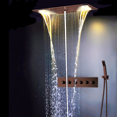 Wide Ceiling Rainfall Shower System Designed for Ultimate Relaxation