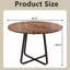 Table de salle à manger ronde pour 4 à 6 personnes, plateau de table en bois aggloméré avec pieds en métal, table de cuisine moderne avec base en forme de X, grande table ronde-633034542