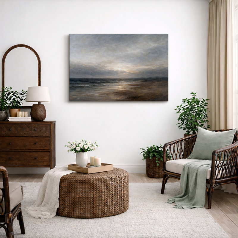 Moody Coastal Shoreline, H 24 po x l 36 po x P 1,5 po, Toile tendue