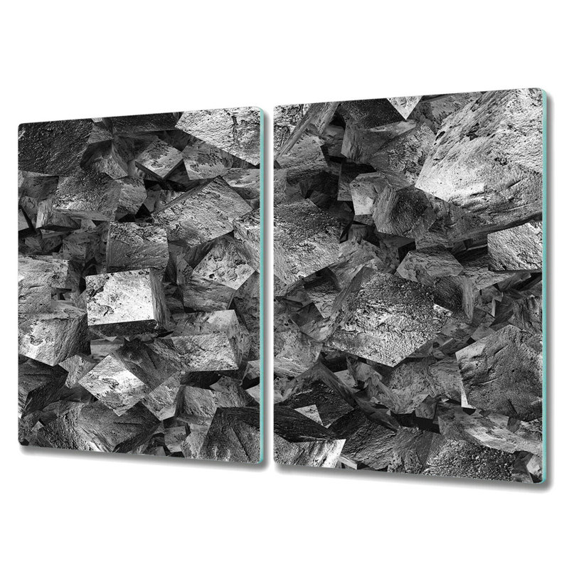 Movses Tempered Glass Lumps Chopping Board, 52cm x 40cm
