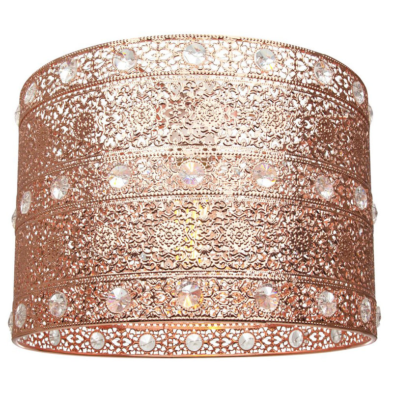 Antique Acrylic Gem Moroccan Style Chandelier Pendant Light Shade Fitting, 17cm H x 24cm W x 24cm D, Silver