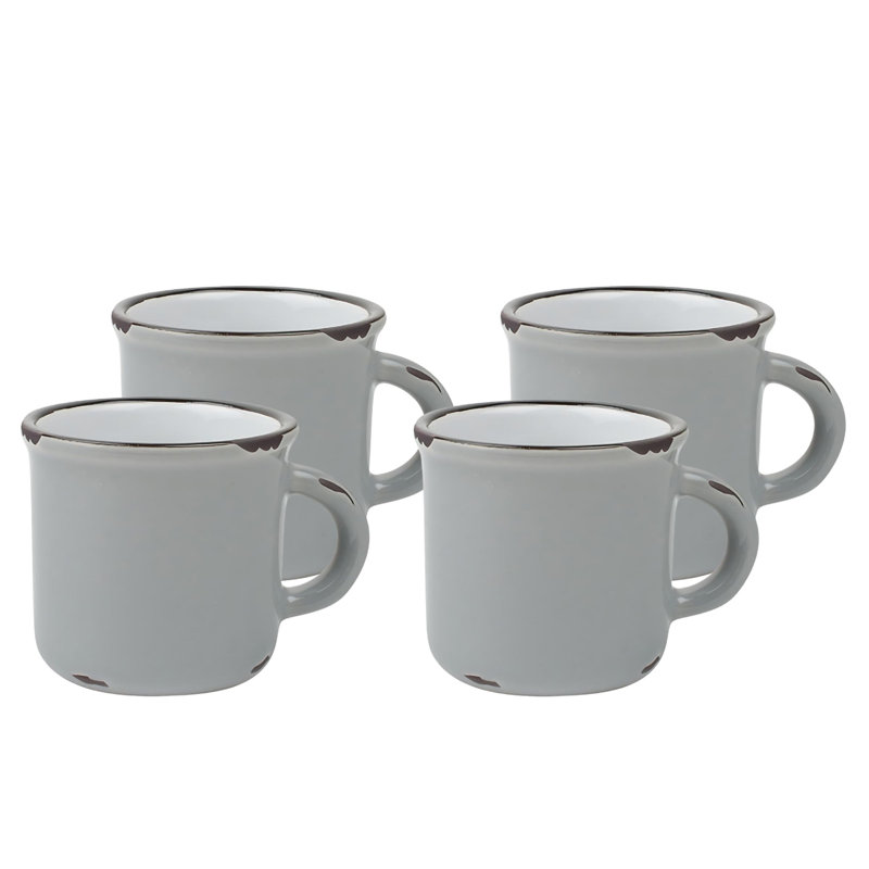 Canvas Home Tinware Stoneware Espresso Cup 4oz, Light Gray