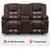 Power Reclining Loveseat Sofas with Heat, Console and Massage, Cup Holders, Fabric Upholstered