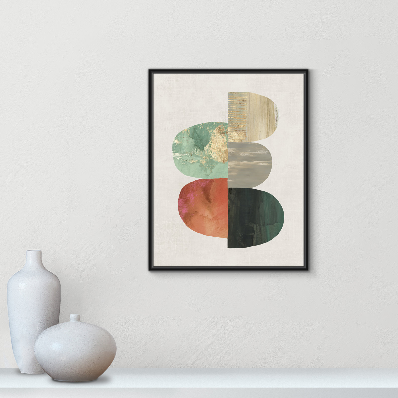 Evolving Energy I - Painting Print, Picture Framed Canvas, 29.5" H x 23.5" W, Black