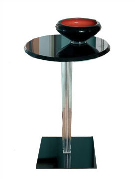 Top Top End Table, Square Pleated, 27.56", Glossy White