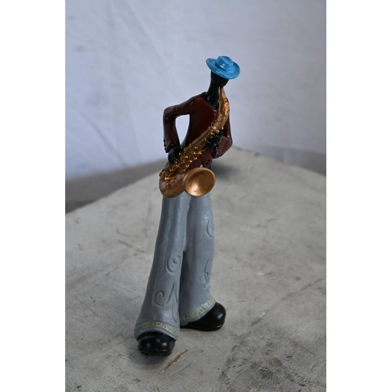 Figurine de joueur de saxophone NIFao Jazz 4 po x 3 po x H 10 po