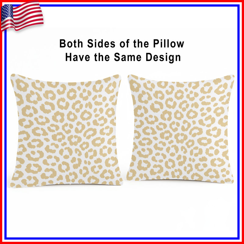 Leopard Print Pattern Double Sided Throw Pillows, 20 x 20 inches