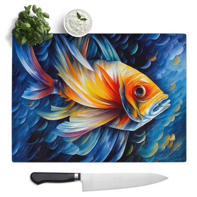 Awesome Fish  Glass Chopping Board