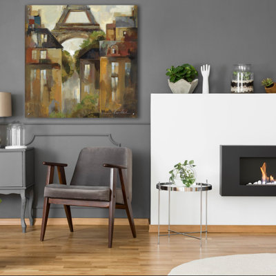 Art mural en verre épique «Paris Late Summer» par Silvia Vassileva, 36 po x 36 po