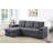 Ollie 95"W Gray Woven Fabric Reversible Sleeper Sectional Sofa With Storage Chaise Cup Holder Charging Ports And Pockets-811744543