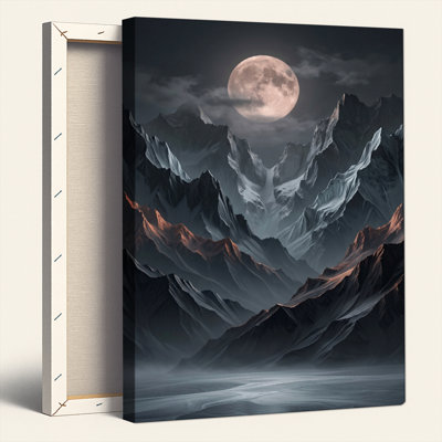 Ensemble de 1 tableau sur toile « Montagnes au clair de lune »