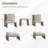 5 Pieces Wicker Outdoor Sofa Chair with Ottoman Footrest and Table, No Assembly, Stackable