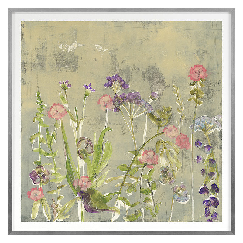 Floral Illustration 2 Print by Maeve Harris, 25" H x 25" W, Silver Framed