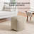 Marta 20" Cream Upholstered Pouf Ottoman-117292720